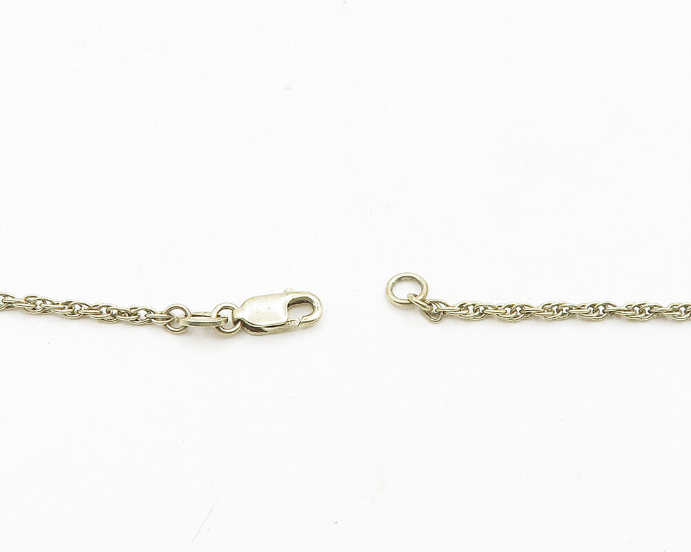 925 Sterling Silver  Vintage Cubic Zirconia 1936 Nickel Chain Necklace  NE3005