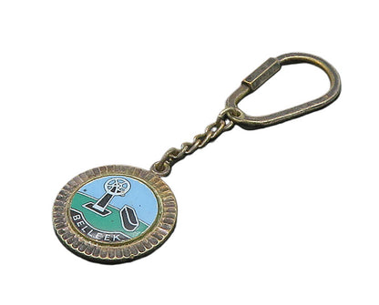 925 Sterling Silver  Vintage Enamel Belleek Windmill Key Chain  TR3017