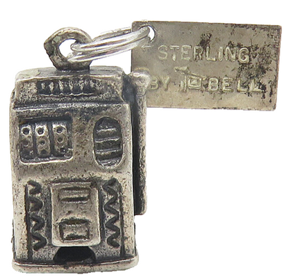 POST BELL TRADING 925 Silver  Vintage Oxidized Slot Machine Pendant  PT8871