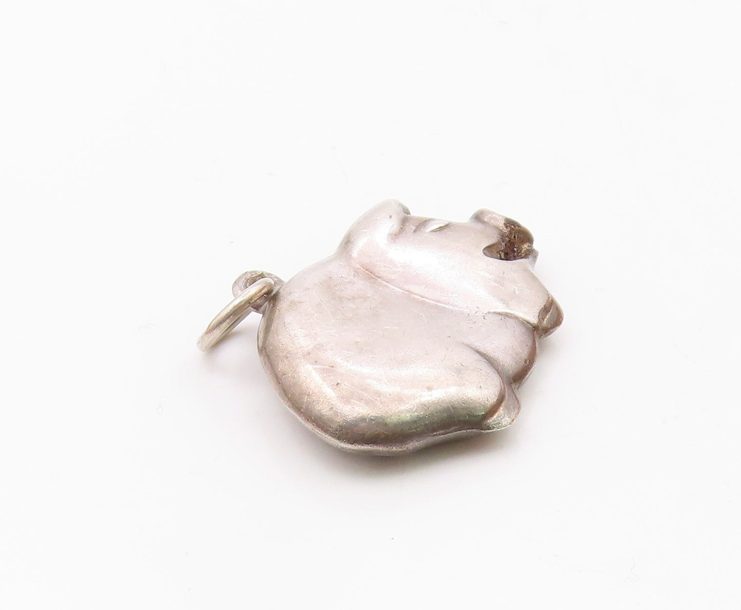 925 Sterling Silver  Vintage Minimalist Hollow Pig Animal Pendant  PT21432