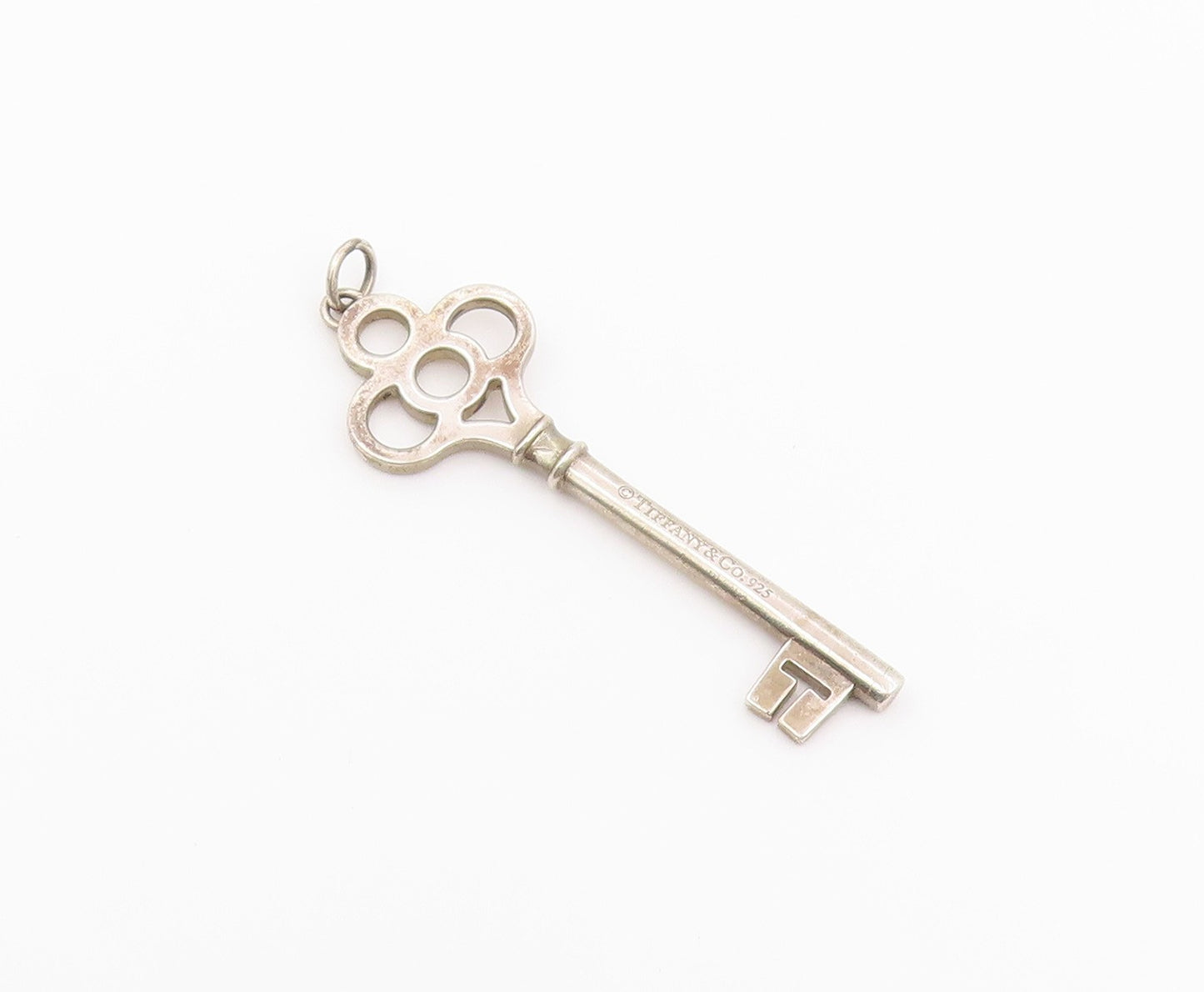 925 Sterling Silver Vintage Pendant TIFFANY & CO Classic Skeleton Key  PT26448