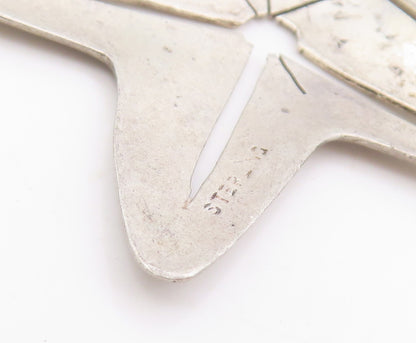 925 Sterling Silver Vintage Brooch Coastal Starfish Design Cut Out Pin  BP11896