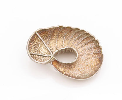 925 Sterling Silver Vintage Pendant Solid Carved Domed Sea Shell  PT22928