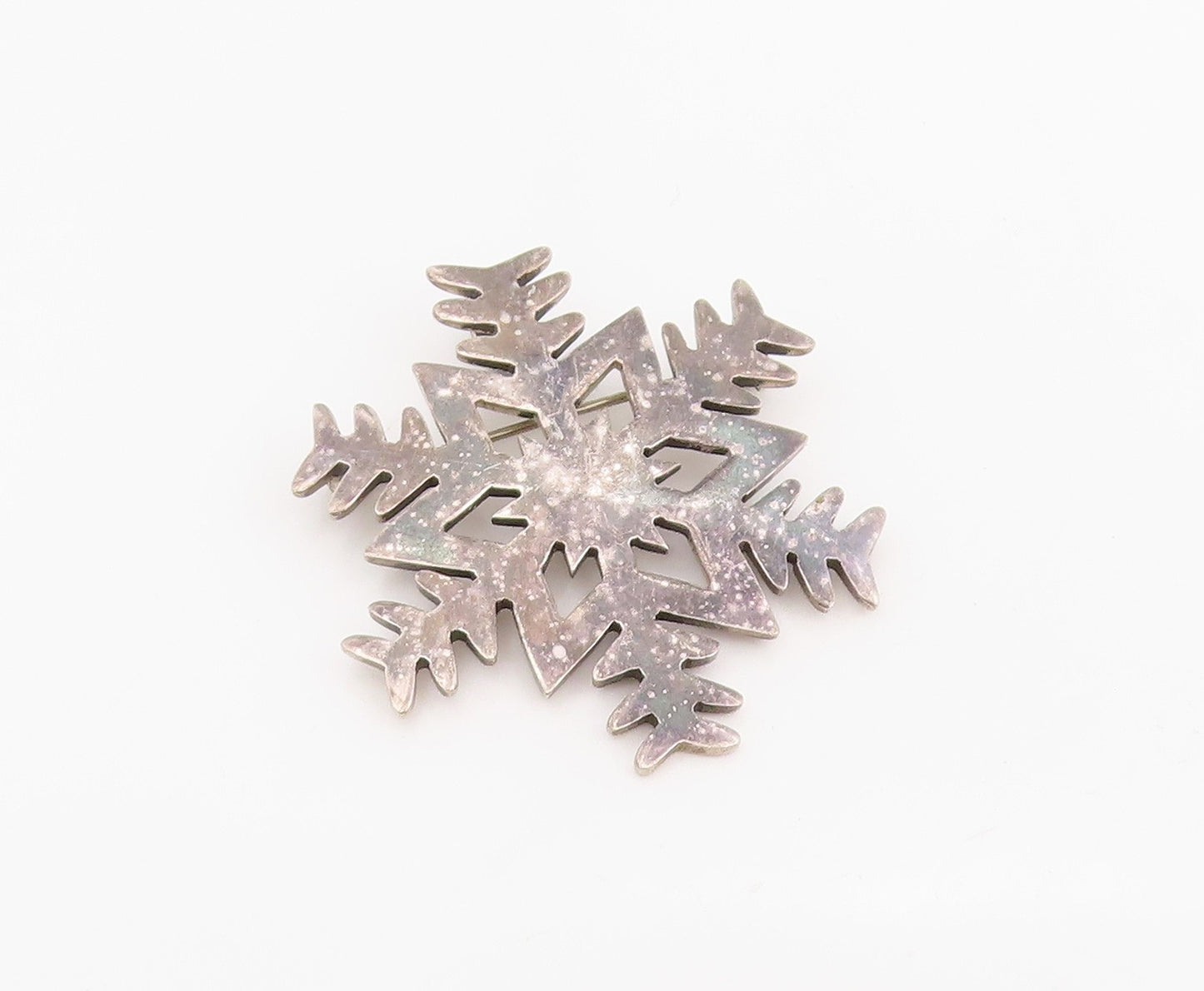 925 Sterling Silver Vintage Brooch MEXICO Winter Wonderland Snowflake   BP12081