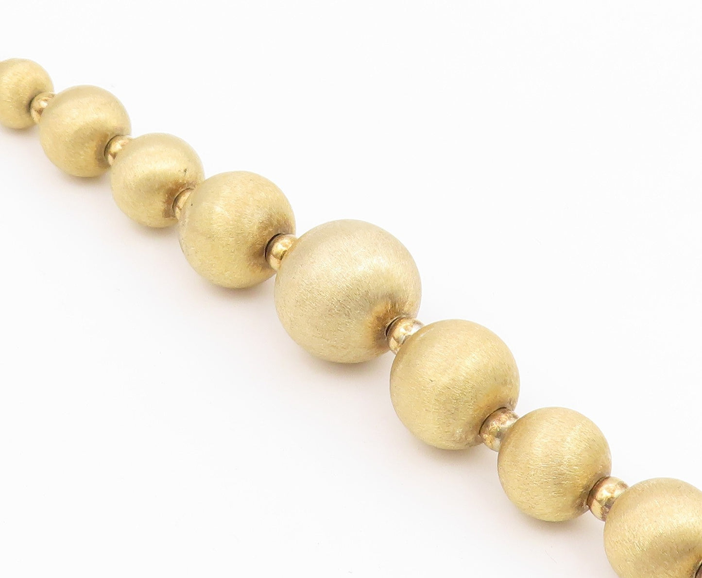 925 Sterling Silver  Gold Plated Graduated Ball Beaded Chain Bracelet  BT6519