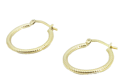 925 Sterling Silver & 10K GOLD  Petite Gold Plated Round Hoop Earrings  EG2928