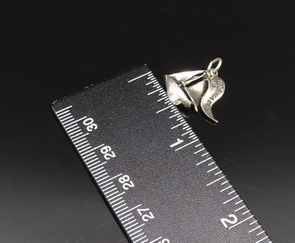 925 Sterling Silver  Vintage Virginia Beach Sailboat Charm Pendant  PT21580