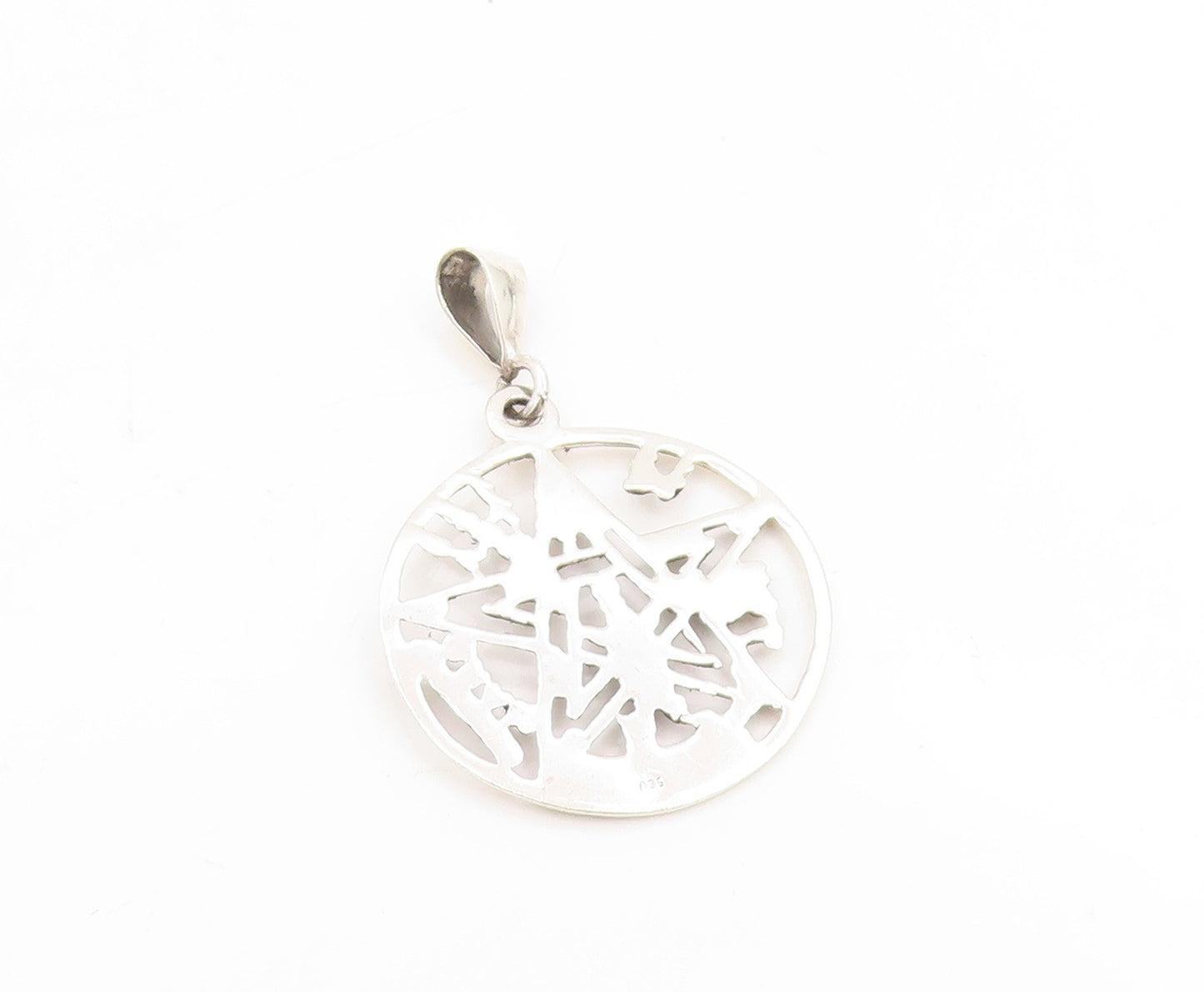 925 Sterling Silver Vintage Pendant Tetragrammaton Pentacle Medallion PT25424