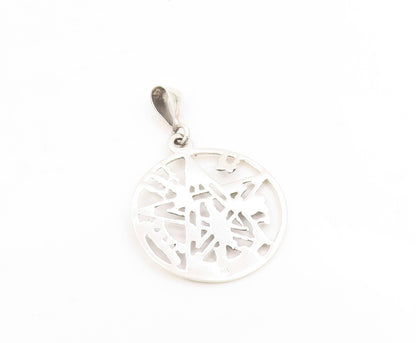 925 Sterling Silver Vintage Pendant Tetragrammaton Pentacle Medallion PT25424