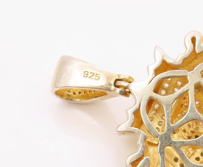 925 Sterling Silver  Vintage Cubic Zirconia Royal Lion Key Pendant  PT19622