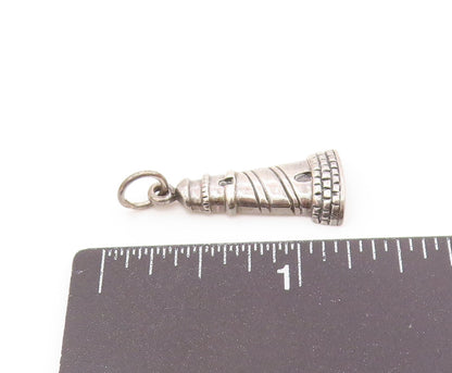 925 Sterling Silver  Vintage Shiny Lighthouse Motif Drop Pendant  PT14929