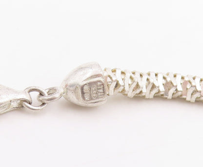 925 Sterling Silver Vintage Necklace Modernist Solid Coiled Rope Chain  NE4794
