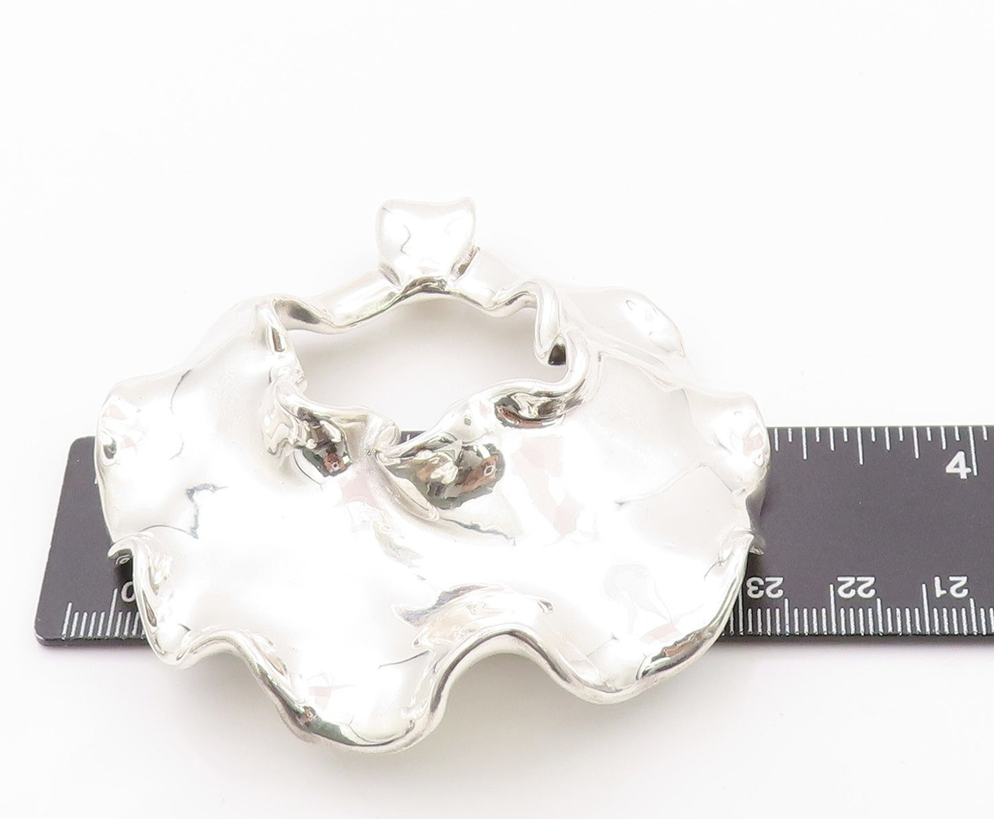 925 Sterling Silver Vintage Pendant ISRAEL Large Brutalist Cutout  PT24033