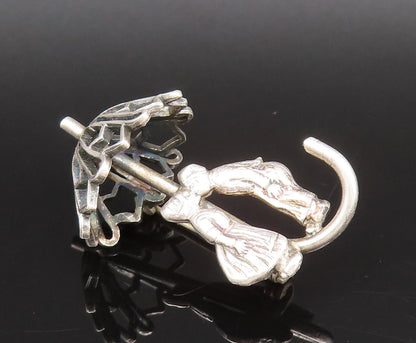925 Sterling Silver  Vintage Couple Kissing Under Umbrella Brooch Pin  BP10049