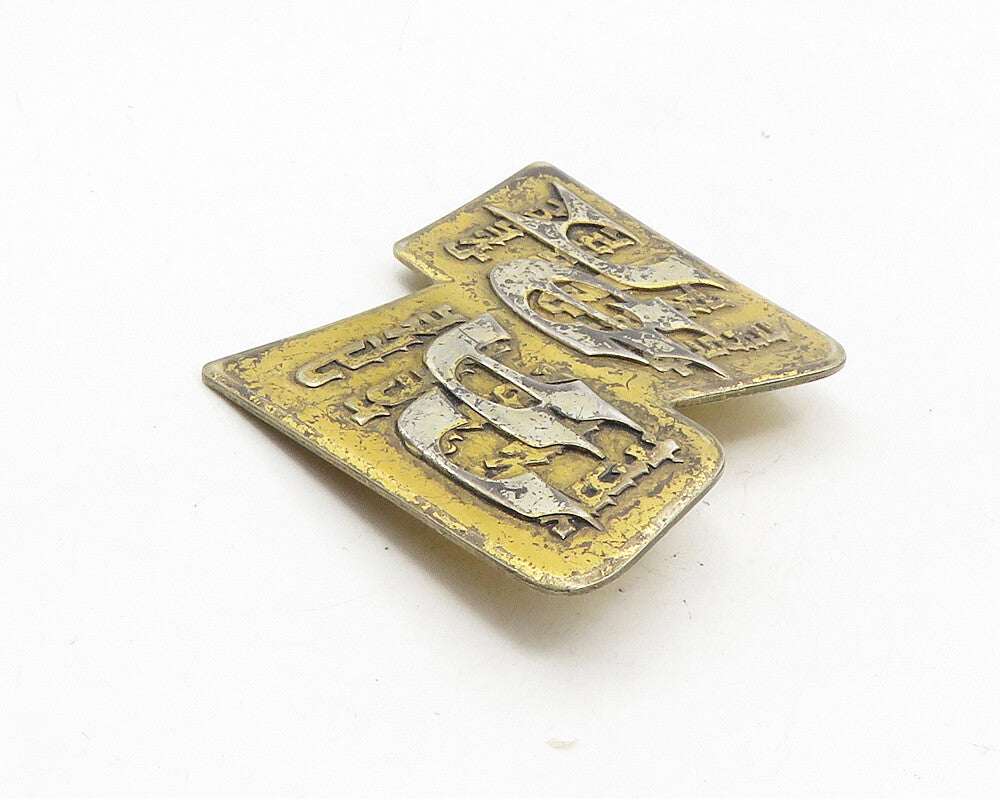 925 Sterling Silver Vintage Two Tone Ten Commandments Brooch Pin BP3928