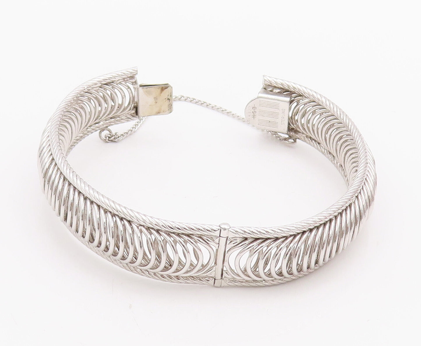 925 Sterling Silver Vintage Bracelet HARRY BICK Solid Ring Band Bangle  BT10344