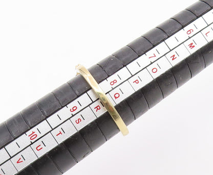 925 Sterling Silver Vintage Ring Gold Plated CZ Statement Band  Sz 8  RG34974