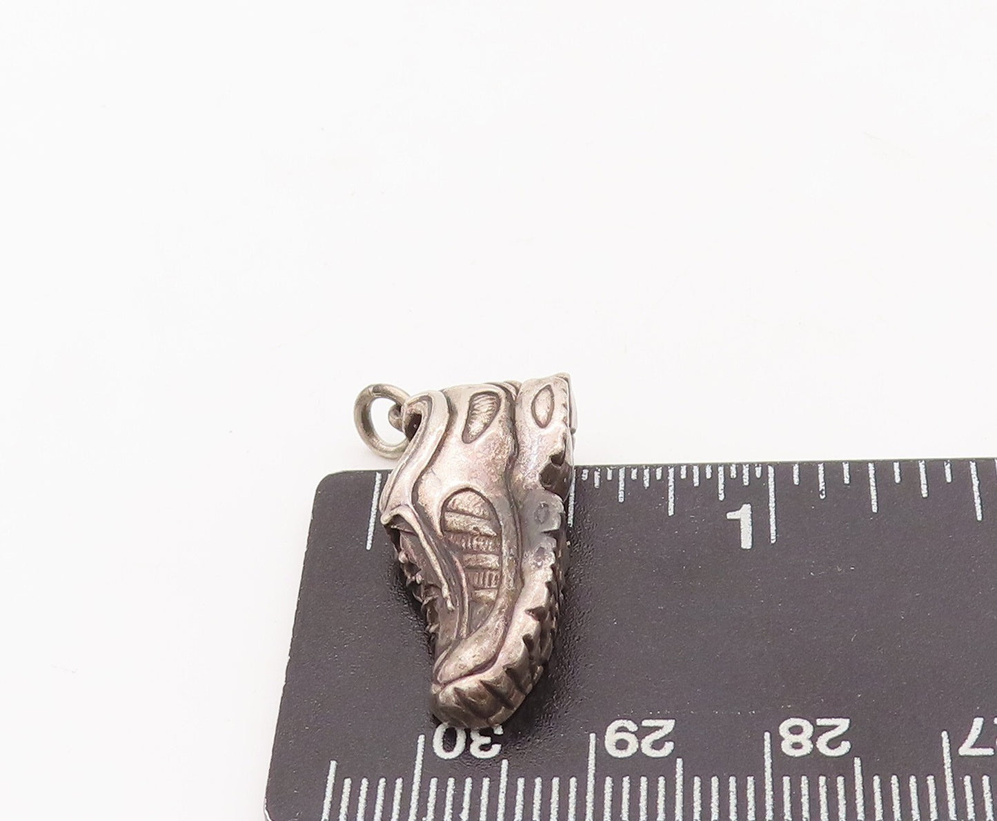 925 Sterling Silver Vintage Pendant BREAKELL 3D Carved Shoe Charm  PT23463
