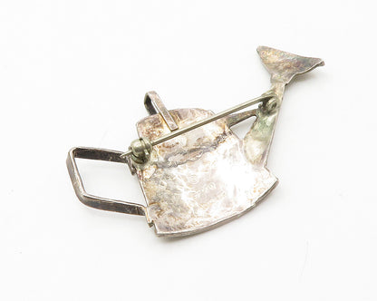 GFMW 925 Silver  Vintage Watering Pot Gardening Motif Brooch Pin  BP5470