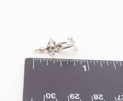925 Sterling Silver  Vintage Shiny Petite Water Skiing Figure Pendant  PT6256