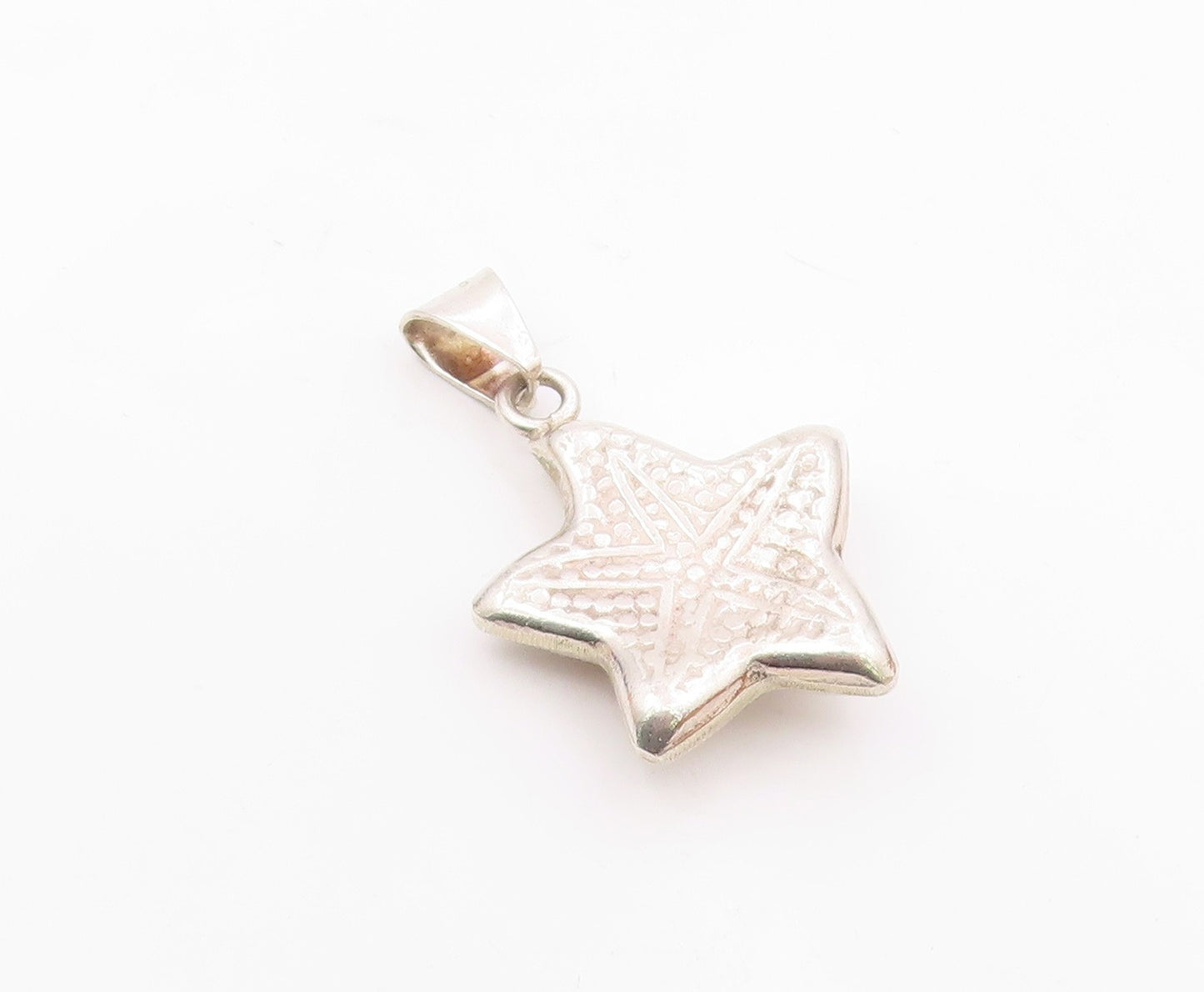 MEXICO 925 Sterling Silver  Vintage Hollow Hammered Starfish Pendant  PT18360