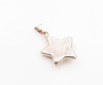 MEXICO 925 Sterling Silver  Vintage Hollow Hammered Starfish Pendant  PT18360