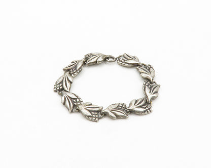 NAPIER 925 Sterling Silver  Vintage Antique Rare Floral Chain Bracelet  BT7958