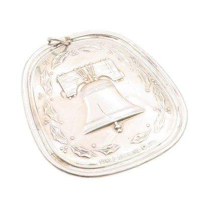 925 Sterling Silver Vintage Pendant TOWLE 1976 Antique Floral Bell  PT24646