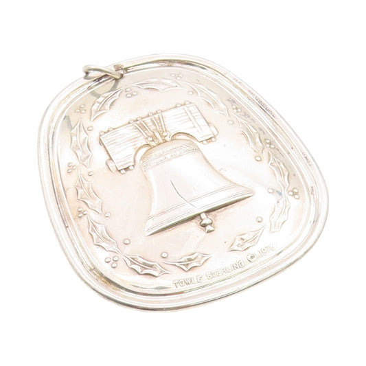 925 Sterling Silver Vintage Pendant TOWLE 1976 Antique Floral Bell  PT24646
