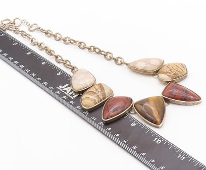 925 Sterling Silver Vintage Necklace WHITNEY KELLY Amorphas Gemstone  NE4358