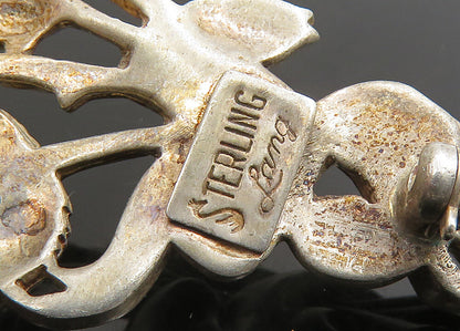 LANG 925 Sterling Silver  Vintage Tied Flower Bouquet Brooch Pin  BP9069