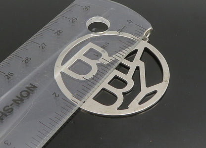 925 Sterling Silver  Vintage Shiny Polished Baby Round Pendant  PT19092