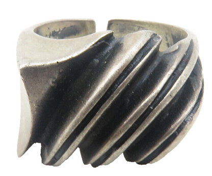 925 Sterling Silver  Vintage Oxidized Modernist Band Ring Sz 5.5  RG12105