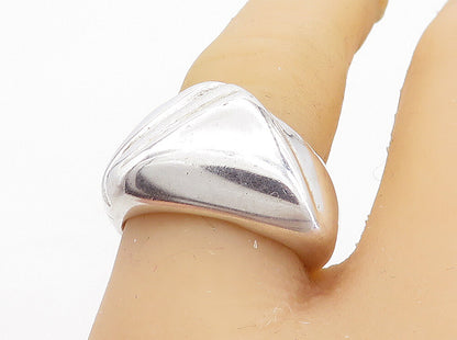 925 Sterling Silver  Vintage Modernist Shiny Fluted Band Ring Sz 7  RG5737