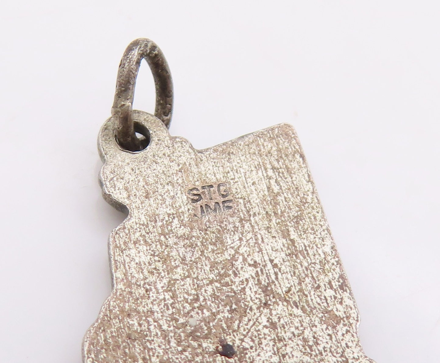 925 Sterling Silver Vintage Pendant Dark Tone Georgia State Map Charm  PT24928
