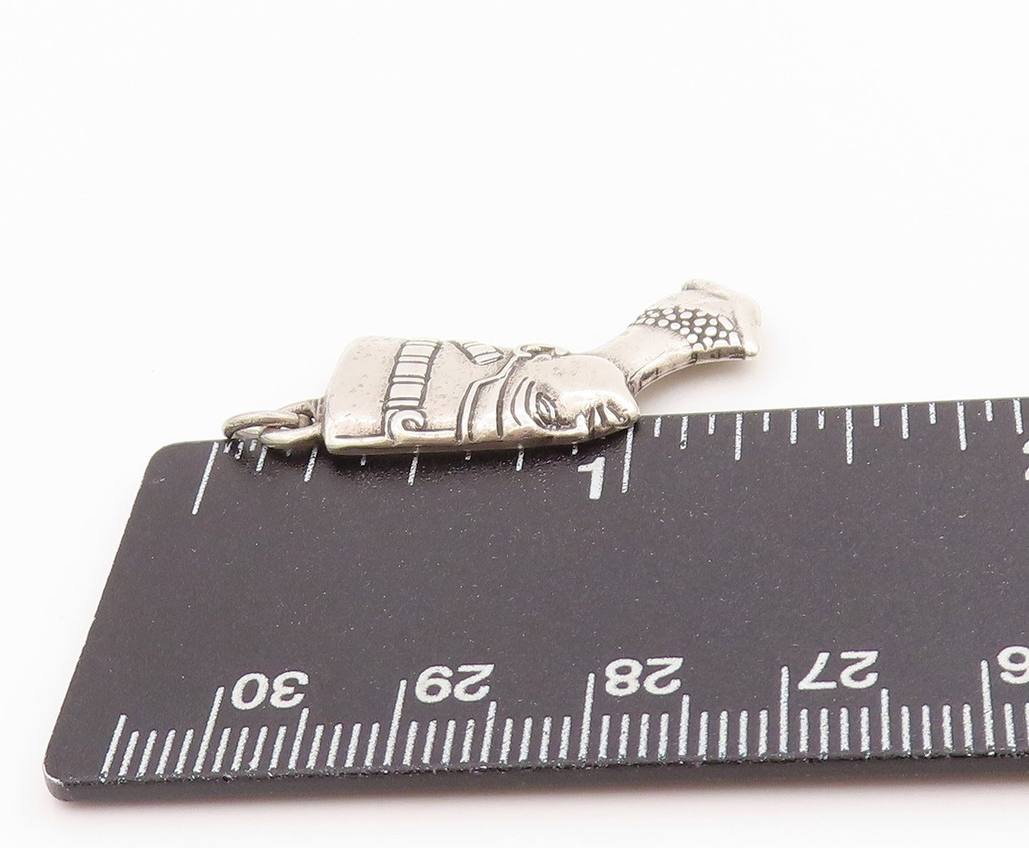 925 Sterling Silver Vintage Pendant Egyptian Queen Nefertiti Head Charm  PT24428