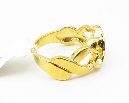 925 Sterling Silver  Topaz Gold Plated Infinity Hearts Band Ring Sz 6  RG11064