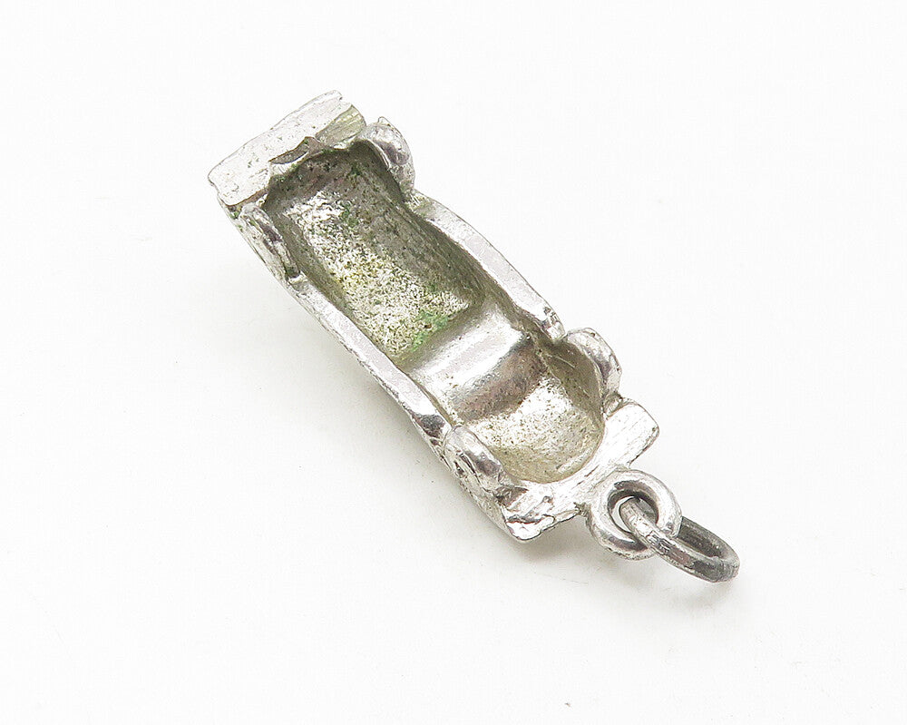 925 Sterling Silver  Vintage Shiny Petite Convertible Car Drop Pendant  PT9379
