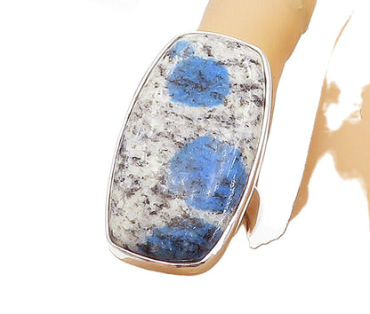 925 Sterling Silver Multi Color Spotted Jasper Cocktail Ring Sz 6.5 RG8336