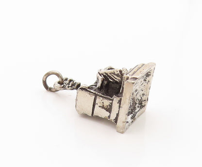 925 Sterling Silver Vintage Pendant 3D Abraham Lincoln Memorial Charm  PT25023