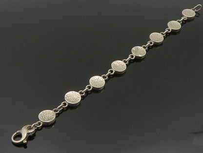 925 Sterling Silver  Vintage Engraved Spiral Pattern Chain Bracelet  BT9405