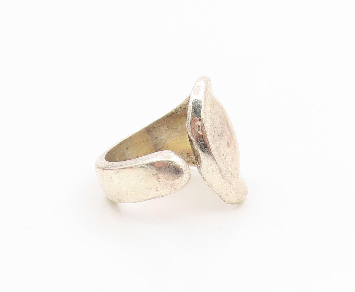 925 Sterling Silver Vintage Ring Modernist Abstract Design Band  Sz 7.5  RG36200