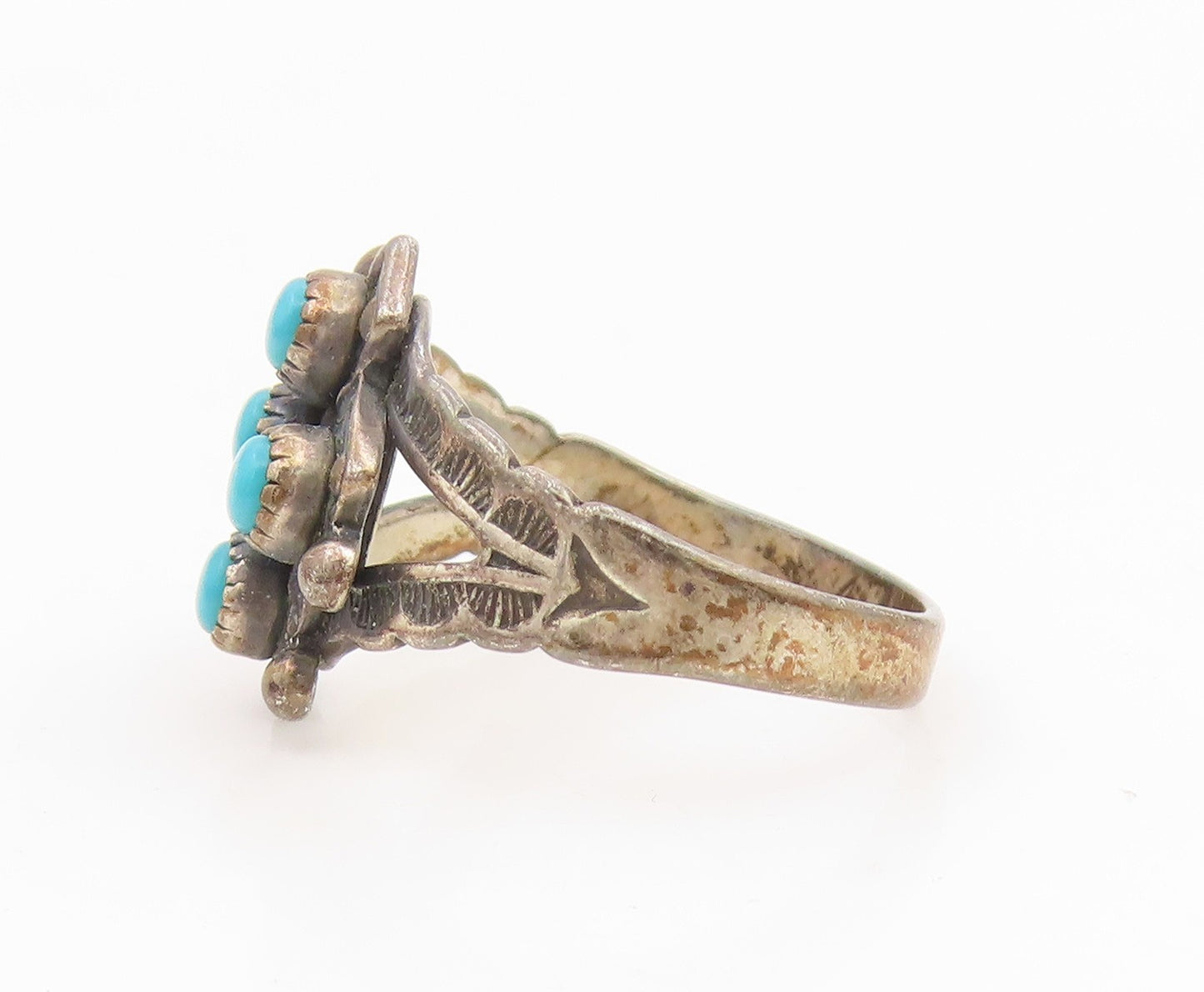 925 Sterling Silver Vintage Ring SOUTHWESTERN Turquoise Band  Sz 5.5  RG34910