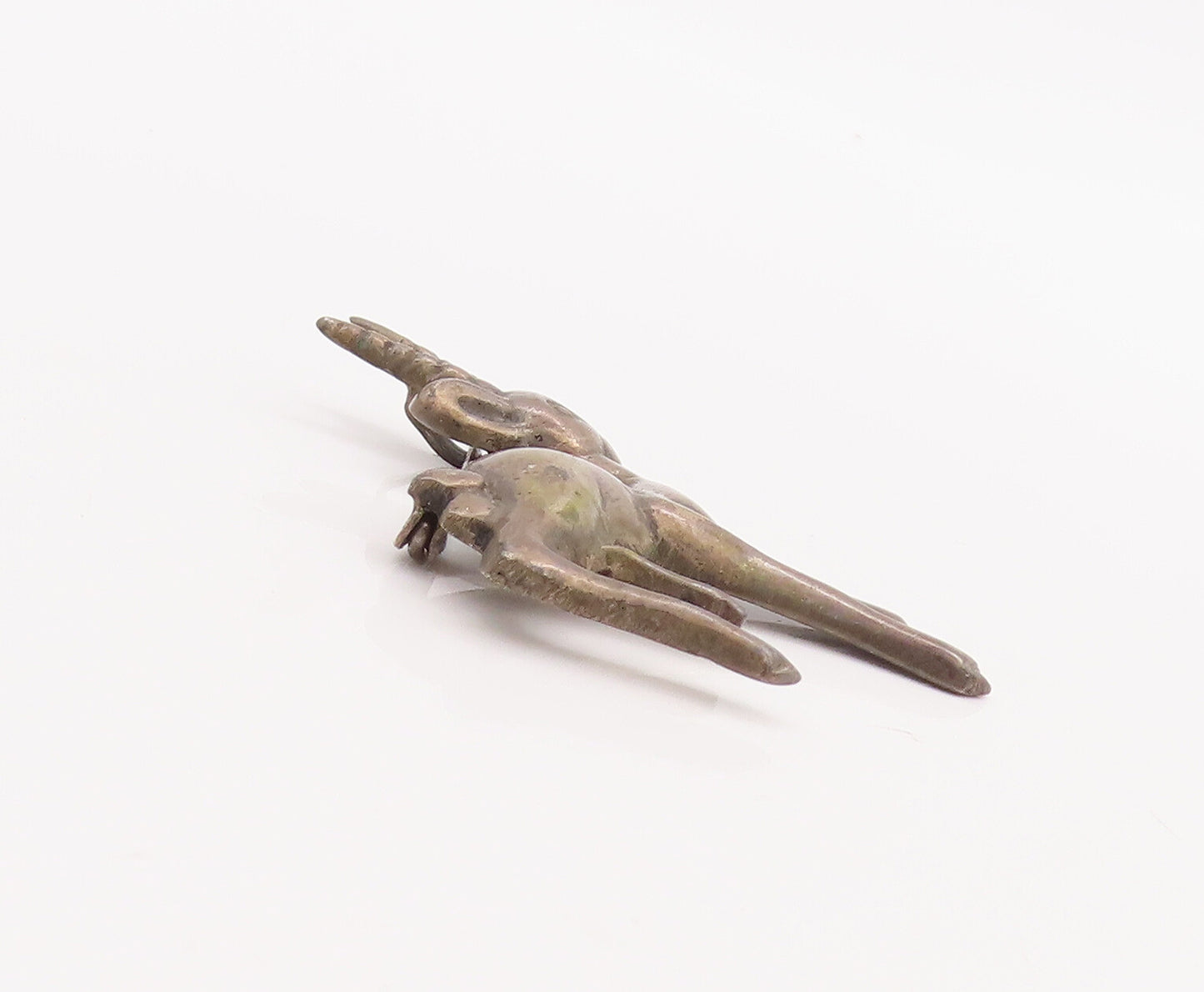 925 Sterling Silver Vintage Brooch Pin Antique Baby Deer With Long Horns BP11089