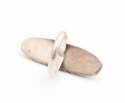 925 Sterling Silver Vintage Ring Crushed Gemstone Inlay Band  Sz 5.5  RG33573