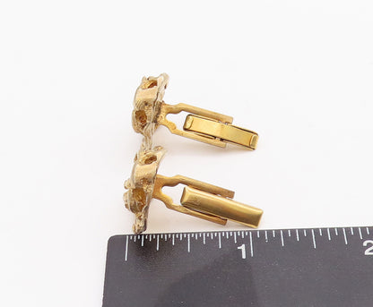 925 Sterling Silver Vintage Cufflinks ISRAEL Gold Plated Brutalist  TR3749