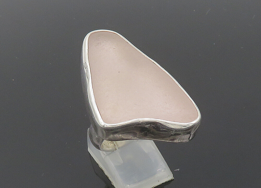 SACCO 925 Sterling Silver  Vintage Recycled Glass Cocktail Ring Sz 7.5 RG20275