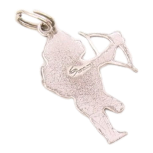 925 Sterling Silver   Vintage Petite Baby Angel Cupid Motif Pendant  PT18256