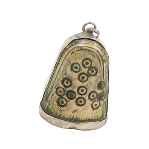 925 Sterling Silver  Vintage Chiseled Detail Bell Shaped Drop Pendant  PT13973