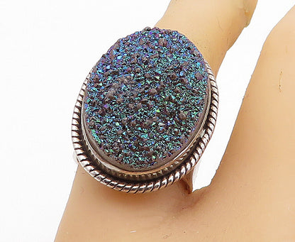 NICKY BUTLER 925 Silver  Vintage Druzy Stone Twist Cocktail Ring Sz 8  RG6417